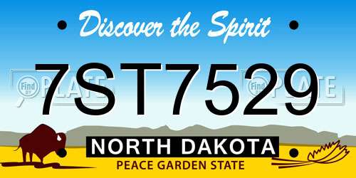 7ST7529 North Dakota License Plate