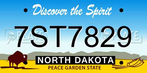 7ST7829 North Dakota License Plate