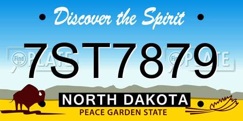 7ST7879 North Dakota License Plate