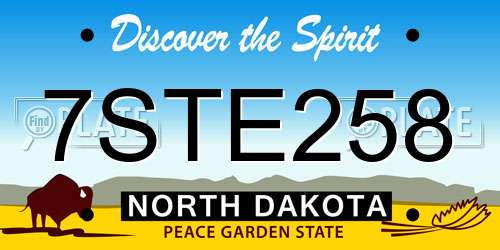7STE258 North Dakota License Plate