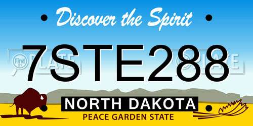 7STE288 North Dakota License Plate