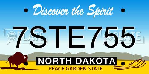 7STE755 North Dakota License Plate
