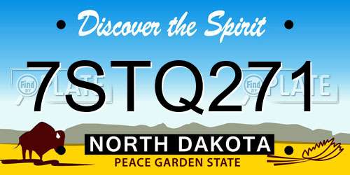 7STQ271 North Dakota License Plate