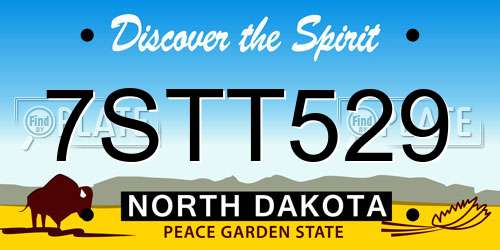 7STT529 North Dakota License Plate