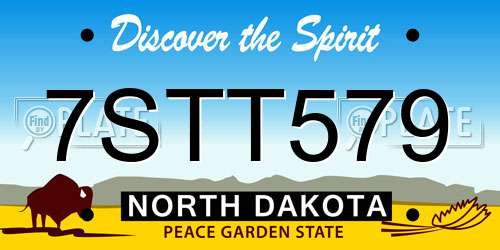 7STT579 North Dakota License Plate