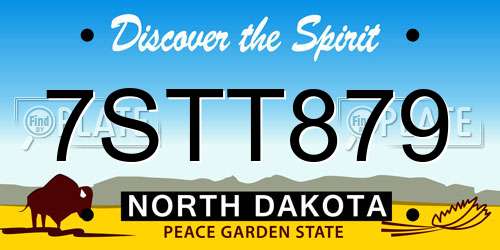 7STT879 North Dakota License Plate