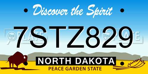 7STZ829 North Dakota License Plate