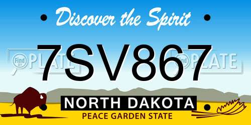 7SV867 North Dakota License Plate