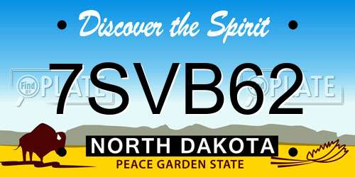 7SVB62 North Dakota License Plate