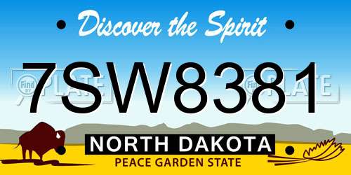 7SW8381 North Dakota License Plate