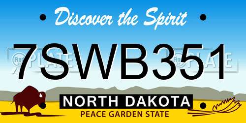 7SWB351 North Dakota License Plate