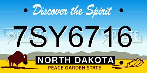 7SY6716 North Dakota License Plate
