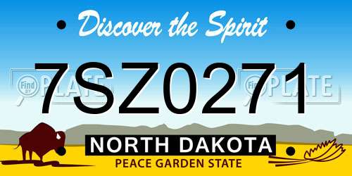 7SZ0271 North Dakota License Plate