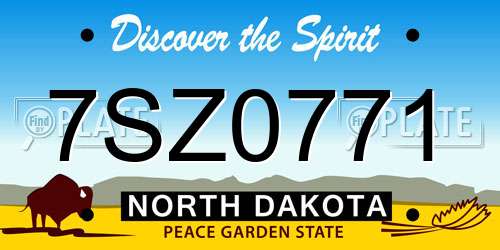 7SZ0771 North Dakota License Plate