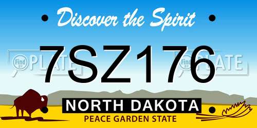 7SZ176 North Dakota License Plate