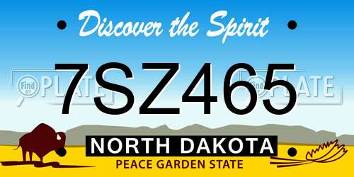 7SZ465 North Dakota License Plate