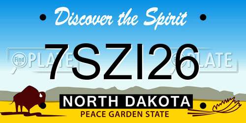 7SZI26 North Dakota License Plate