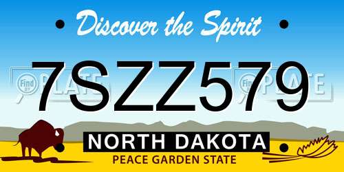 7SZZ579 North Dakota License Plate
