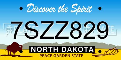 7SZZ829 North Dakota License Plate