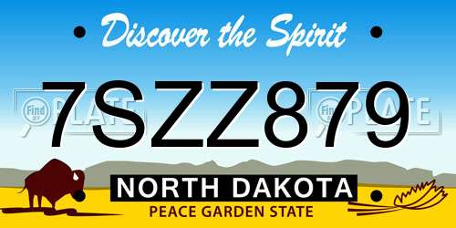 7SZZ879 North Dakota License Plate