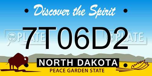 7T06D2 North Dakota License Plate