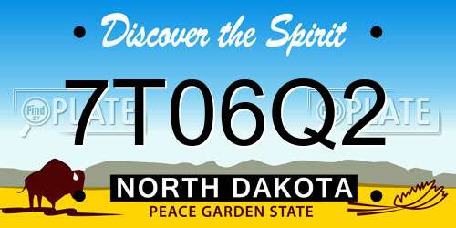 7T06Q2 North Dakota License Plate