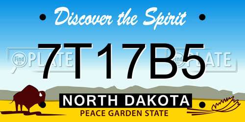 7T17B5 North Dakota License Plate