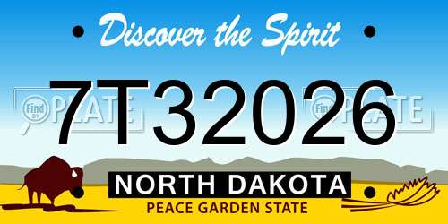 7T32026 North Dakota License Plate