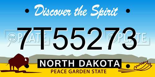 7T55273 North Dakota License Plate