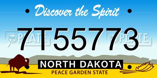 7T55773 North Dakota License Plate