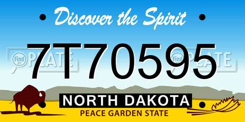 7T70595 North Dakota License Plate