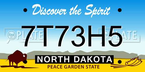 7T73H5 North Dakota License Plate
