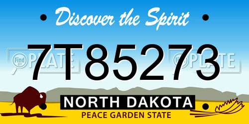 7T85273 North Dakota License Plate