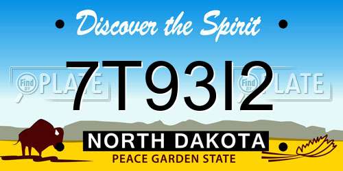 7T93I2 North Dakota License Plate