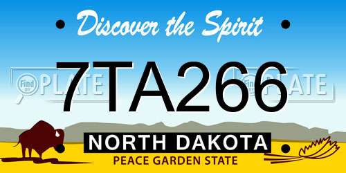7TA266 North Dakota License Plate