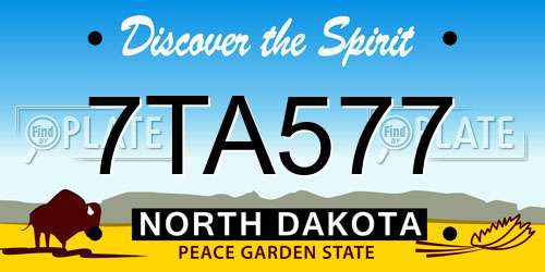 7TA577 North Dakota License Plate