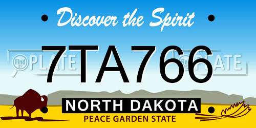 7TA766 North Dakota License Plate