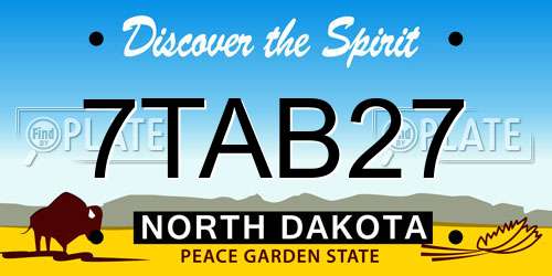 7TAB27 North Dakota License Plate