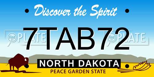 7TAB72 North Dakota License Plate