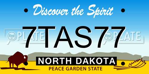 7TAS77 North Dakota License Plate