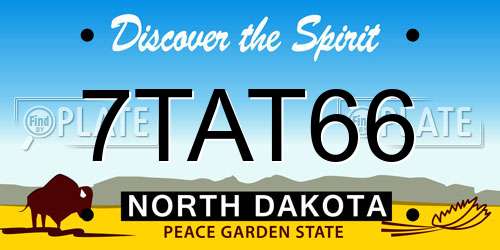 7TAT66 North Dakota License Plate