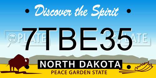 7TBE35 North Dakota License Plate