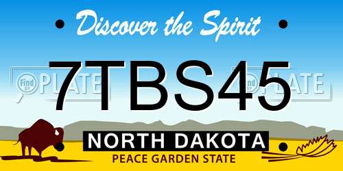 7TBS45 North Dakota License Plate