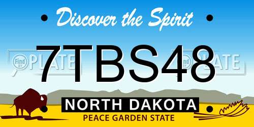 7TBS48 North Dakota License Plate