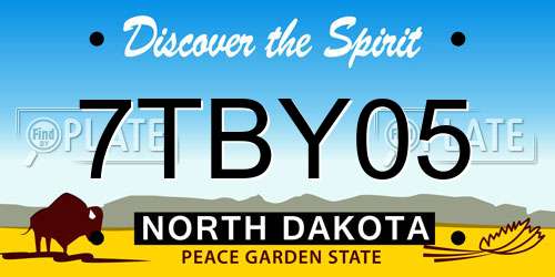 7TBY05 North Dakota License Plate