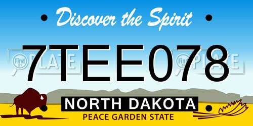 7TEE078 North Dakota License Plate