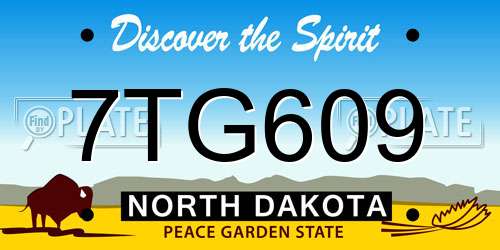 7TG609 North Dakota License Plate