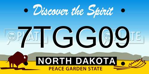 7TGG09 North Dakota License Plate
