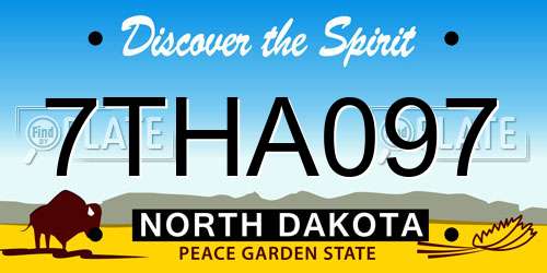 7THA097 North Dakota License Plate