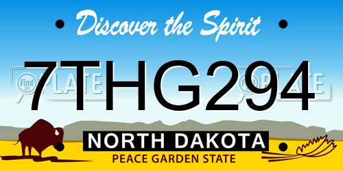 7THG294 North Dakota License Plate